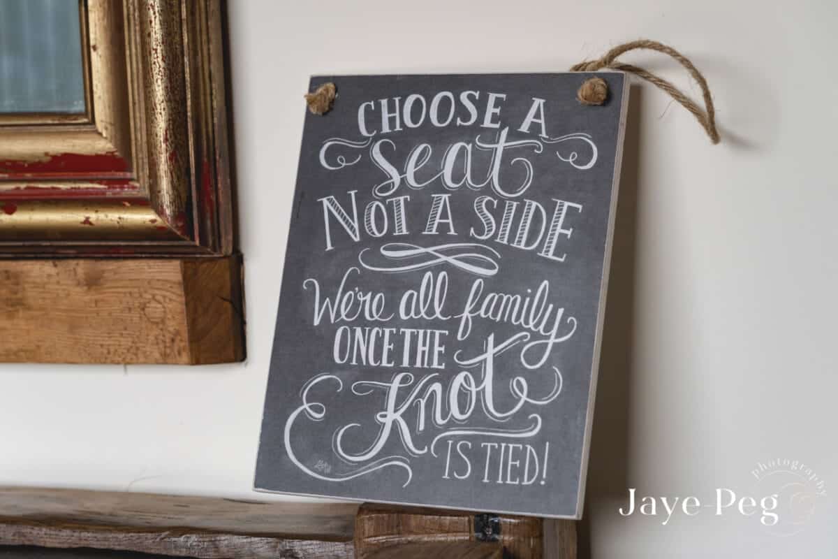 a sign at wedding