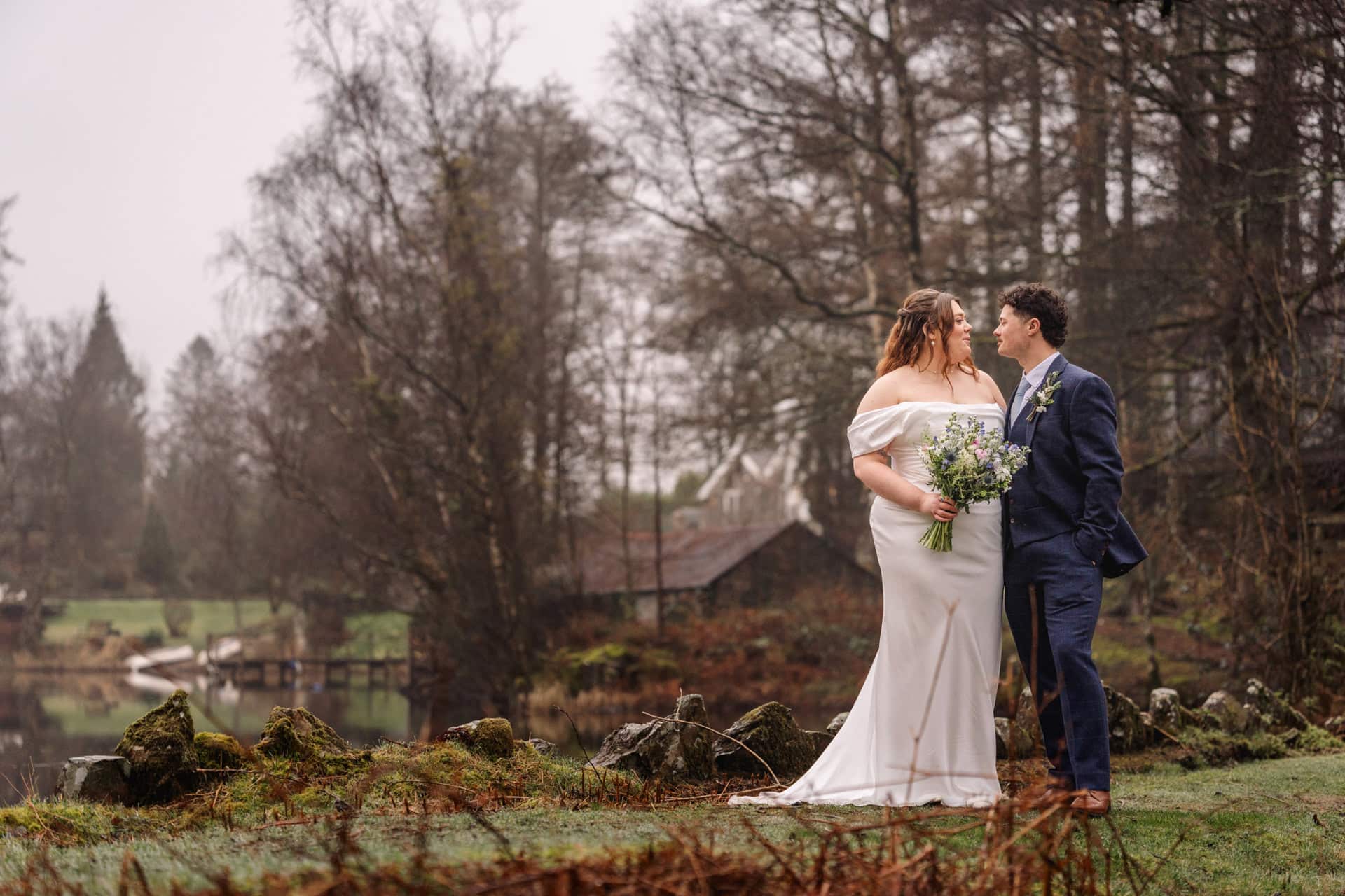 a bride and groom at gilpin lake house